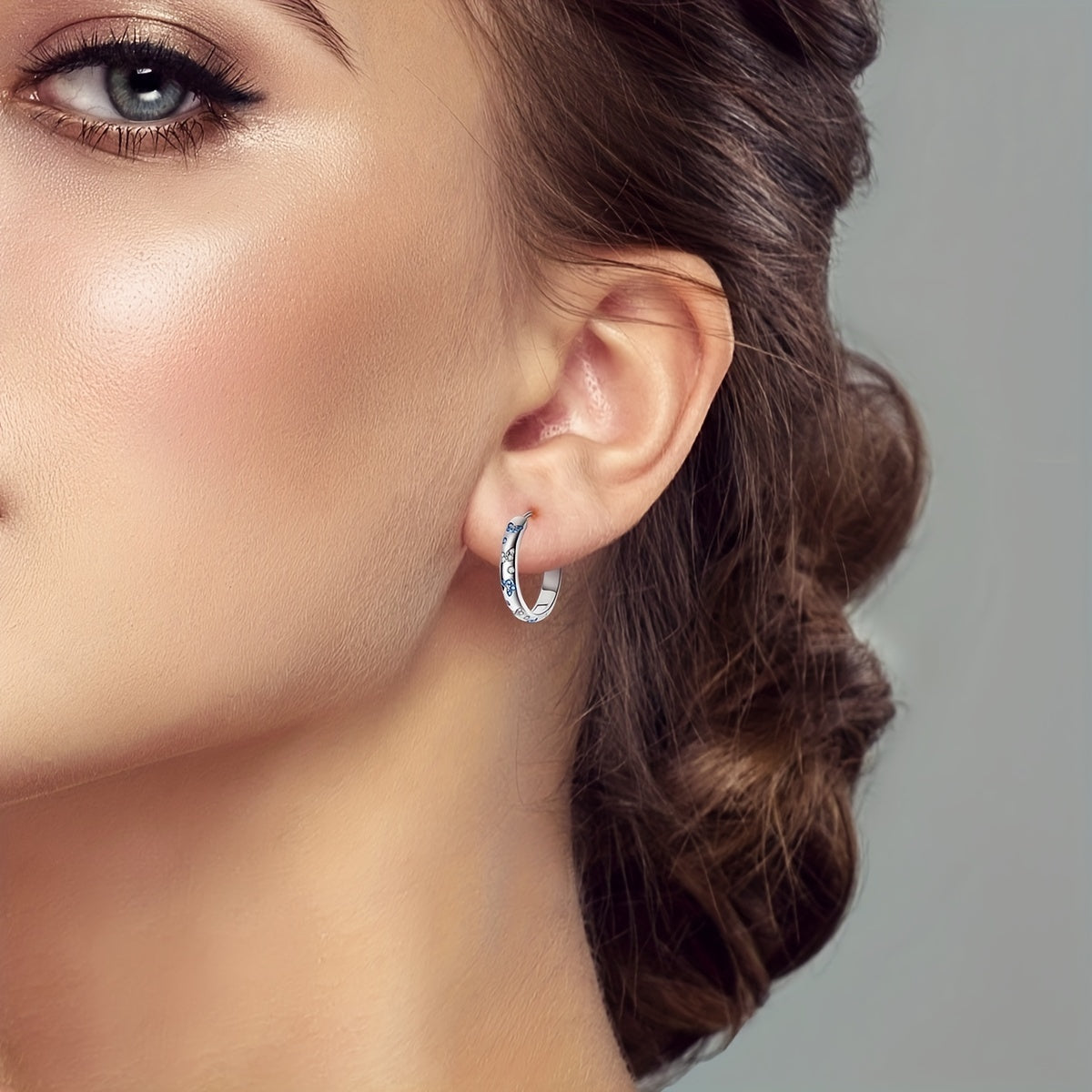 925 Sterling Silver Hypoallergenic Hoop Earrings With Delicate Butterfly Pattern Zircon Inlaid Elegant Luxury Style Female Gift